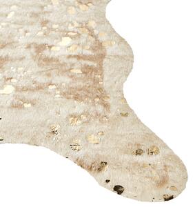 Koberec z umělé hovězí kůže se skvrnami 130 x 170 cm béžový / zlatý BOGONG