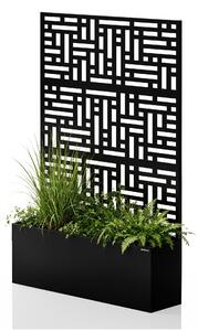 Zahradní kovová pergola s truhlíkem 3v1 černá, 1200x1800x300 mm: ROSE