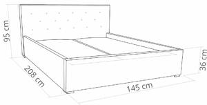 Čalouněná postel s matrací 140x200 Star šedý