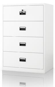 Bílá kovová kartotéční skříň: SARA XL V4, 900 x 1320 x 600 mm