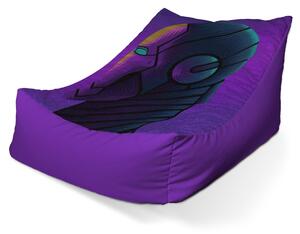 Sablio Sedací vak Lounge Iron Man Helma na fialové - 80 x 95 x 50 cm