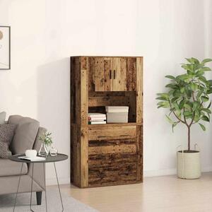 Vysoký bufet Staré dřevo 80 x 33 x 150 cm Kompozitní dřevo 3334343