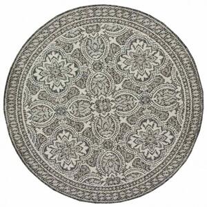 Vopi | Kusový koberec KRUH Flat 21193 ivory/silver/grey - Kruh 120 cm průměr