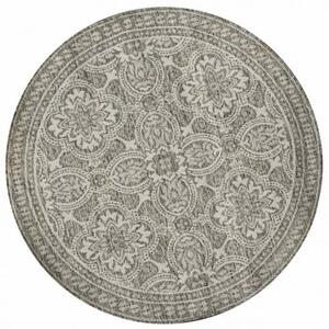 Vopi | Kusový koberec KRUH Flat 21193 ivory/silver/taupe - Kruh průměr 120 cm