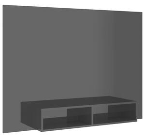 Nástěnná TV skříňka černá vysoký lesk 135x23,5x90cm dřevotříska