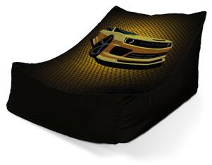 Sablio Sedací vak Lounge Chevrolet Camaro Žlutá mřížka - 80 x 95 x 50 cm