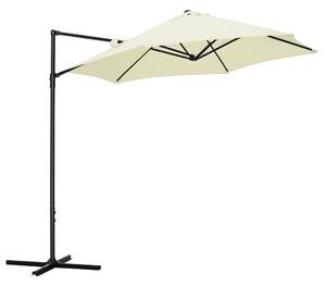 Outsunny Ø256x245 cm Zahradní Slunečník Offset Parasol s Ručním Otočením 360° a Křížovou Základnou pro Terasu a Zahradu | Aosom