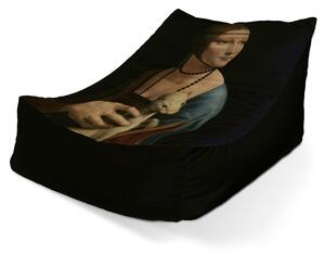 Sablio Sedací vak Lounge Dáma s hranostajem - Leonardo da Vinci - 80 x 95 x 50 cm