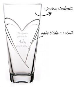 Dekorant Váza pro paní učitelku a se jmény žáků Hearts s krystaly Swarovski 25 cm