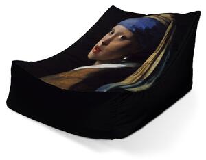 Sablio Sedací vak Lounge Dívka s perlou - Johannes Vermeer - 120 x 100 x 80 cm