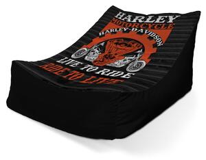 Sablio Sedací vak Lounge Harley-Davidson Live to ride, ride to live - 80 x 95 x 50 cm