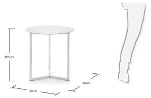 Bílý odkládací stolek Kave Home Marae, ⌀ 50 cm