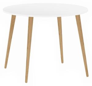 Kulatý jídelní stůl OSLO 75386 v bílé barvě 100 cm