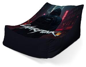 Sablio Sedací vak Lounge Cyberpunk 2077 Pohled do města - 80 x 95 x 50 cm