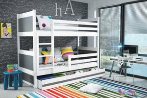 Vikio Dětská patrová postel v kombinaci bílé a grafit barvy F1415