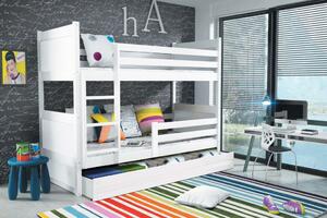 Vikio Dětská patrová postel s úložným prostorem v bílé barvě F1133