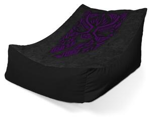 Sablio Sedací vak Lounge BLACK PANTHER wakanda forever Fialový - 80 x 95 x 50 cm