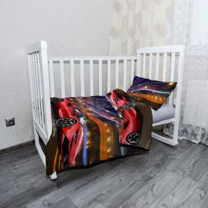 Sablio Mikroplyšové dětské povlečení do postýlky Ferrari na ulici - 120x90 / 40x60