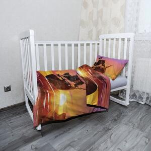 Sablio Mikroplyšové dětské povlečení do postýlky Pirátská loď při západu slunce - 120x90 / 40x60
