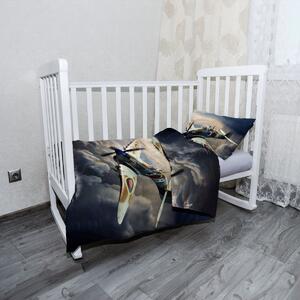 Sablio Mikroplyšové dětské povlečení do postýlky Stíhačka Spitfire - 120x90 / 40x60