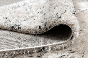 Makro Abra Kusový shaggy koberec FLUFFY 2372 Tečkovaný krémový antracitový Rozměr: průměr 160 cm