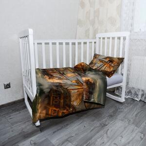 Sablio Mikroplyšové dětské povlečení do postýlky Plachetnice ve vlnách - 120x90 / 40x60