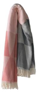 Růžovo-šedý pléd s podílem bavlny Euromant Pisa, 140 x 180 cm