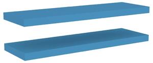 Plovoucí nástěnné police 2 ks modré 80 x 23,5 x 3,8 cm MDF
