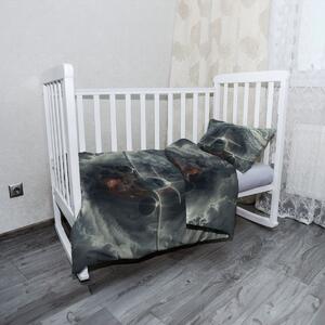Sablio Mikroplyšové dětské povlečení do postýlky Letadlo v bouři - 120x90 / 40x60