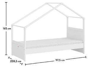 Čilek Dětská postel se stříškou a matrací 90x200 cm Montes White růžová