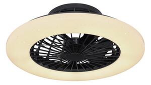Globo 03628B LED stropní svítidlo s ventilátorem Travo 1x30W | 1800lm | 3000-6500K - stmívatelné, dálkové ovládání, noční režim, černá