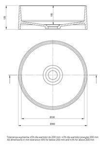 Deante CQS_5U4S - Umyvadlo na desku SILIA pr. 36 cm granit/béžová