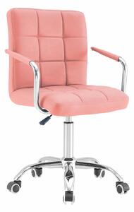 Tutumi - Prošívaná kancelářská židle - růžová - 94x45 cm