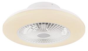 Globo 03628 LED stropní svítidlo s ventilátorem Travo 1x30W | 1700lm | 3000-6500K - stmívatelné, dálkové ovládání, noční režim, bílá