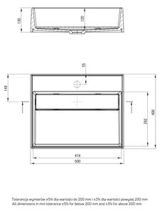Deante CQR_NU5M - Umyvadlo na desku CORREO 40x50 cm granit/černá