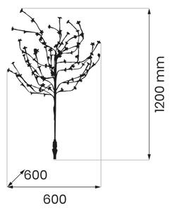 LED RGBW Solární svítidlo TREE LED/0,1W/1,2V 600 mAh IP44 hnědá