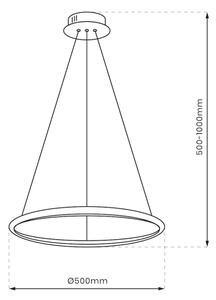 LED Lustr na lanku HOOP LED/27W/230V pr. 50 cm 4000K černá