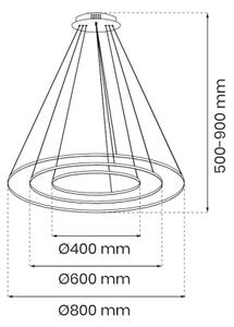 LED Lustr na lanku HOOP LED/93W/230V pr. 80 cm 4000K černá