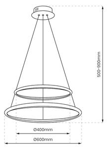 LED Lustr na lanku HOOP LED/51W/230V pr. 60 cm 4000K lesklý chrom