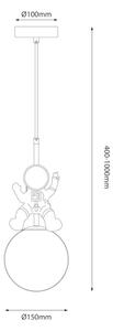 Dětský lustr na lanku ASTRONAUT 1xE27/60W/230V pr. 15 cm zlatá/béžová