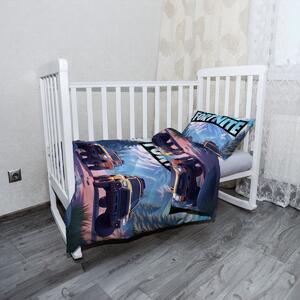 Sablio Mikroplyšové dětské povlečení do postýlky FORTNITE Off-road auta - 120x90 / 40x60
