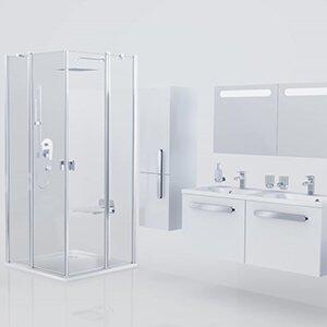 Ravak - Čtvrtkruhová sprchová vanička Elipso Pro Chrome 80x80 cm - bílá