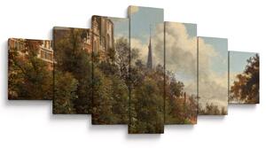 Obraz - Jan van der Heyden, View Down a Dutch Canal, reprodukce (210x100 cm)