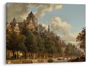 Obraz - Jan van der Heyden, View Down a Dutch Canal, reprodukce (70x50 cm)