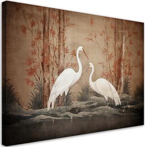Obraz na plátně Orientální ptáci a stromy Rozměry: 60 x 40 cm