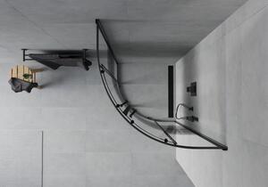 Mexen Rio půlkruhový sprchový kout 70 x 70 cm, Pruhy, Černá