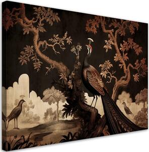 Obraz na plátně Orientální páv na stromě Rozměry: 60 x 40 cm
