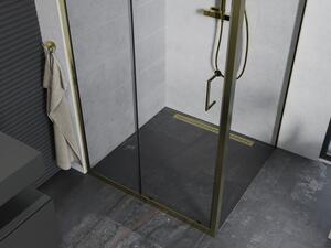 Mexen Apia rozsouvací sprchový kout 90 x 90 cm, Průhledné, Zlatá
