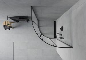Mexen Rio půlkruhový sprchový kout 70 x 70 cm, Vzor jinovatky, Černá