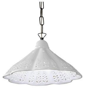 Sapho Lampedusa Závěsné svítidlo E27, 60W, 230V, keramické stínítko, mosazný řetěz